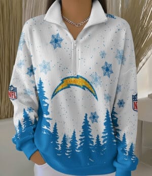 Los Angeles Chargers 2025 Edition Quarter Zip Corduroy Sweatshirt for Christmas AMCCLG001511