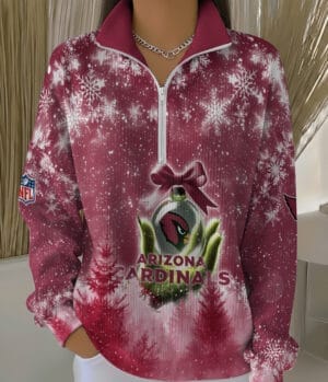 Arizona Cardinals 2025 Edition Quarter Zip Corduroy Sweatshirt for Christmas AMCCLG001471