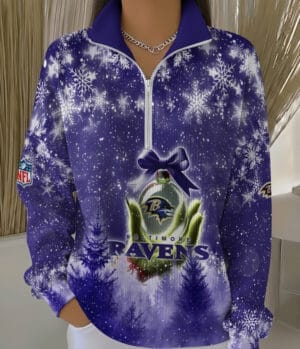 Baltimore Ravens 2025 Edition Quarter Zip Corduroy Sweatshirt for Christmas AMCCLG001454