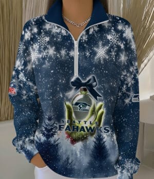 Seattle Seahawks 2025 Edition Quarter Zip Corduroy Sweatshirt for Christmas AMCCLG001457