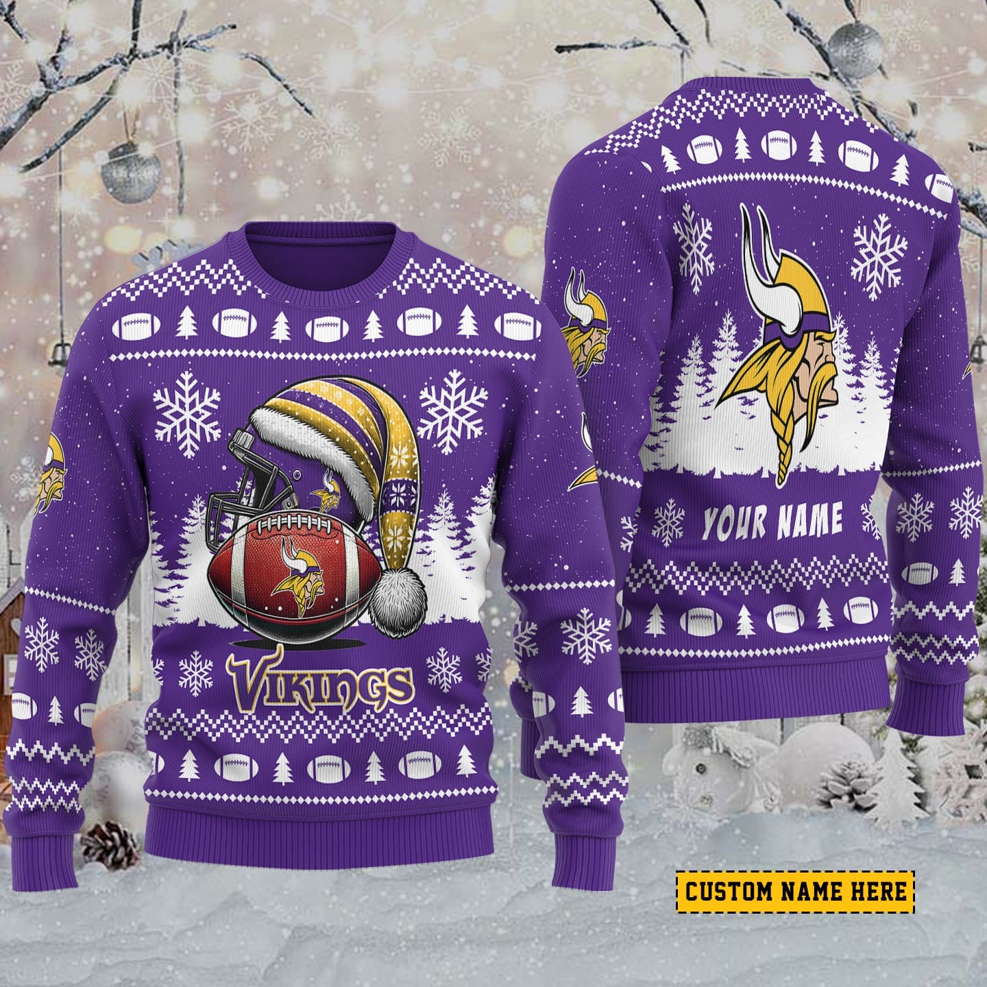 Minnesota Vikings Personalized Ugly Christmas Sweater AMCCLG001837