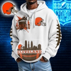 Cleveland Browns | Premium NFL Waffle Zipper Long Sleeve Hooded Sweatshirt AMCCLG001648