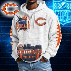 Chicago Bears | Premium NFL Waffle Zipper Long Sleeve Hooded Sweatshirt AMCCLG001630