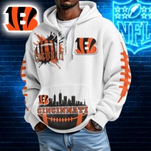 Cincinnati Bengals | Premium NFL Waffle Zipper Long Sleeve Hooded Sweatshirt AMCCLG001629
