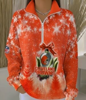 Cleveland Browns 2025 Edition Quarter Zip Corduroy Sweatshirt for Christmas AMCCLG001455