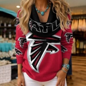 Atlanta Falcons Premium Christmas Cowl Neck Sweater AMCCLG001873