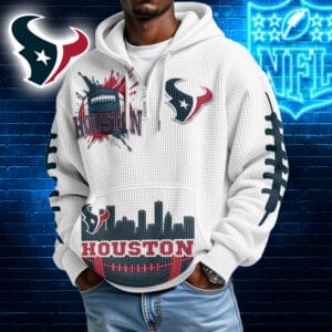 Houston Texans | Premium NFL Waffle Zipper Long Sleeve Hooded Sweatshirt AMCCLG001631