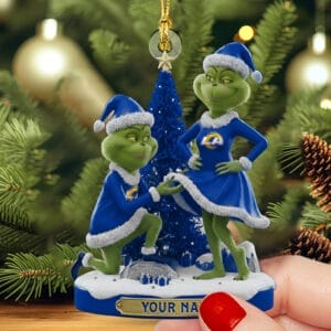 Los Angeles Rams x Grinch Christmas Custom Any Name Acrylic Ornament AMCACS000598