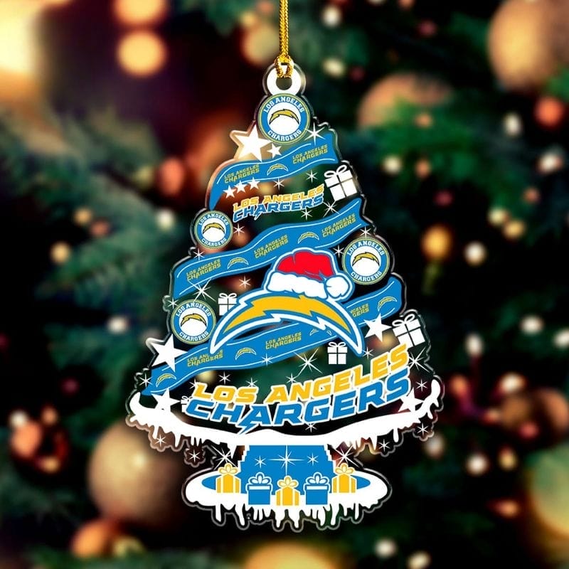 Los Angeles Chargers Santa Hat Christmas Tree Ornament AMCACS000533