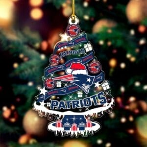 New England Patriots Santa Hat Christmas Tree Ornament AMCACS000537