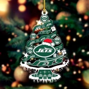 New York Jets Santa Hat Christmas Tree Ornament AMCACS000540