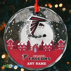 Atlanta Falcons x  Christmas Custom Any Name Glass Ornament AMCACS000613