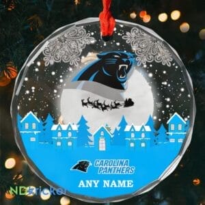 Carolina Panthers x  Christmas Custom Any Name Glass Ornament AMCACS000616