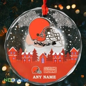 Cleveland Browns x  Christmas Custom Any Name Glass Ornament AMCACS000619