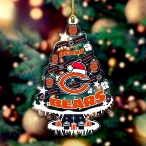 Chicago Bears Santa Hat Christmas Tree Ornament AMCACS000521