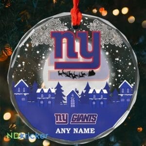 New York Giants x  Christmas Custom Any Name Glass Ornament AMCACS000635