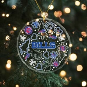 Buffalo Bills x  Christmas Custom Any Name Glass Ornament AMCACS000645