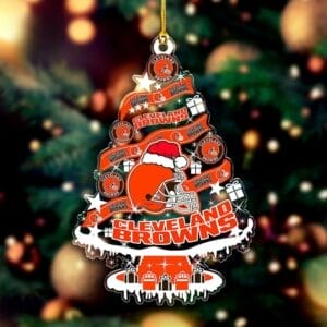 Cleveland Browns Santa Hat Christmas Tree Ornament AMCACS000523
